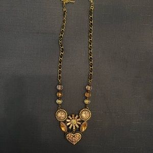 Betsey Johnson Heart cluster frontal necklace